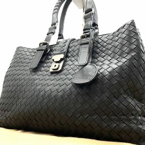 1円●大容量/定価38万●BOTTEGA VENETA ボッテガヴェネタ ROMA ローマ トートバッグ ビジネスバッグ イントレチャート レザー 黒 メンズの画像1