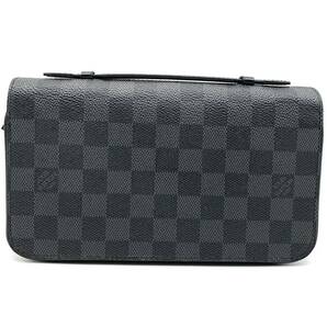 1円●極美品●LOUIS VUITTON ルイヴィトン ダミエグラフィット ジッピーXL ラウンドファスナー長財布 セカンドバッグ N41503 黒 メンズの画像2