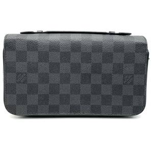 1円●極美品●LOUIS VUITTON ルイヴィトン ダミエグラフィット ジッピーXL ラウンドファスナー長財布 セカンドバッグ N41503 黒 メンズの画像3