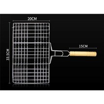 多機能焼き網 炭焼き 焼き網 炭火魚焼き器 焼き魚 木製柄付き バーベキュー 焼物用品 調理器具_画像5