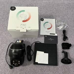 【未使用】COOAU LM2205 防犯カメラ 屋外 ソーラー 4灯夜間カラー撮影 PIR人体検知 PTZ機能 360°広角撮影 300万超高画素