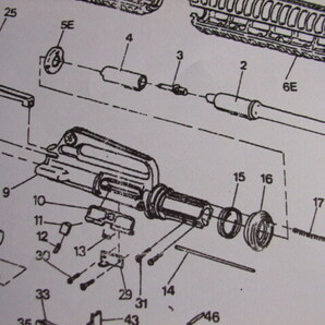 MGC 金属製 M16A1/E1 M15 説明書 + バレル分離モデル展開図の画像9