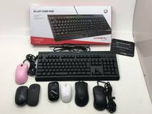 【0832】[1円~] キーボード マウス まとめ HyperX HX-KB5ME2-JP RAZER MAMBA WIRELESS RC30-027101 レイザー 他 動作未確認 ジャンク品_画像1