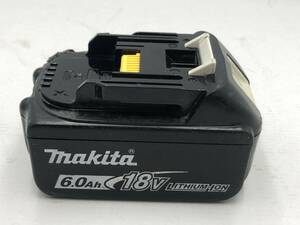 【0833】② makita マキタ 18V リチウムイオンバッテリ BL1860B 6.0Ah 残容量表示付き 雪マーク 電動工具 通電確認済み 中古品　