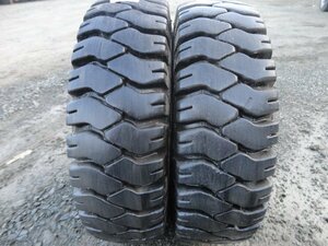 ●L219 6穴 夏 フォークリフト 美品9分山 DUNLOP POWER LIFTER 6.00-9 10PR 2本