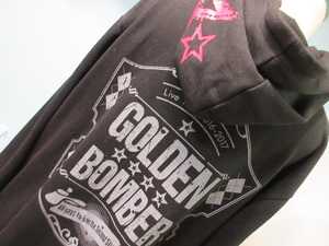GOLDEN BOMBER ゴールデンボンバー・パーカー・丈長めワンピ丈・LIVE TOUR ライブツアー・ブラック・美品