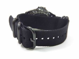  nylon made military strap wristwatch cloth belt nato type black X black 22mm