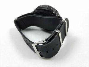  clock exchange belt nato type PU leather military strap band 20mm black 