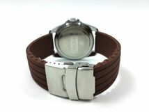 シリコンラバーストラップ 腕時計交換用ベルト クイックリリース ブラウン 22mm_画像1