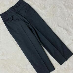 COMME des GARCONS HOMME 80s 2タック ウール ギャバシンスラックスパンツ HP-05002S Sサイズ ダークグレーの画像5