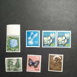 新動植物国宝図案切手 未使用 6種