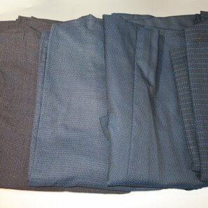 壱月1732 ウールの男の着物１０着セット＋１К紺・藍瑠璃・亀甲・茶系 サイズいろいろですが綺麗ですの画像5