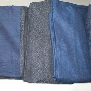 壱火1848 ウールの男の着物１０着セット＋１К紺・藍瑠璃・亀甲 サイズいろいろですが綺麗ですの画像2