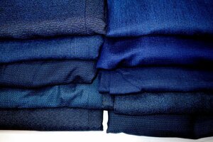 壱木1857 ウールの男の羽織１０着セットК紺・藍瑠璃・紺・亀甲 サイズいろいろですが全て綺麗です 羽織だけ１０着
