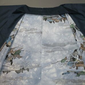 壱土1905 すべて本絹の男の羽織５着セットК泥藍大島 裄70×２着,69cm×3着,ほとんど綺麗な現代物ですの画像4