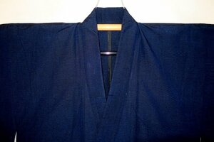 壱月1964 本絹真綿結城紬 男着物単衣 裄68丈148К藍紫紺 現代単衣もの
