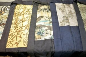 壱水1975 すべて本絹の男の羽織５着セットК村山大島・泥藍大島 サイズいろいろですが着用可能なものもあります