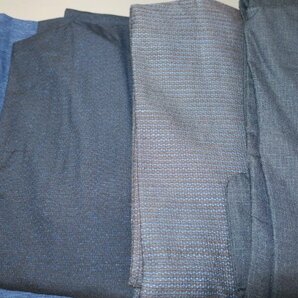 壱土2040 ウールの男の着物１０着セット＋１К紺・藍瑠璃・亀甲 サイズいろいろですが綺麗ですの画像3