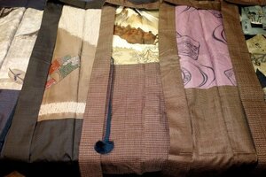 壱土2156 すべて本絹の男の羽織５着セットК村山大島・泥藍大島・米琉紬・米澤紬 サイズいろいろですが着用可能なものもあります