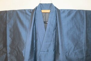 . day 2167ps.@ silk rice ..... pongee man kimono feather woven .69 height 138К super lustre blue iron color metal. like blue . present-day thing new goods not yet have on 