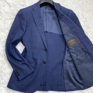 極美品/カノニコ使用●ユナイテッドアローズ【滑らかな着心地】UNITED ARROWS テーラードジャケット アンコン サマーウール 紺 ビジネス L