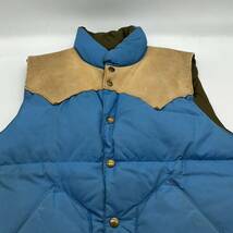 【40】70's VINTAGE Rocky Mountain Featherbed DOWN VEST Blue 70年代 ヴィンテージ ロッキーマウンテン ダウン ベスト ブルー F515_画像3