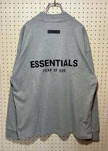 [XS] new goods ESSENTIALS Felt Logo Print Mock Neck LS Tee Dark Oatmeal Esse n car ruz felt Logo mok neck long sleeve T shirt F561