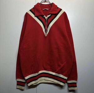 【L】50s Vintage Pilgrim Half Zip Sweat 50年代 ピルグリム ハーフ ジップ スエット 三角タグ 丸タグ シアーズ フェード ファルコン T166