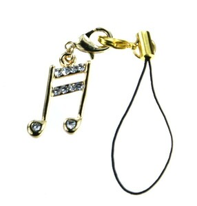  rhinestone 16 part sound . music series car key key strap for mobile phone key holder Gold click post 