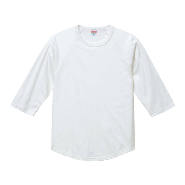 5045-01 ホワイト Lサイズ United Athle ユナイテッドアスレ 5.6オンス ラグラン 3/4スリーブ Tシャツ 新品 送料無料