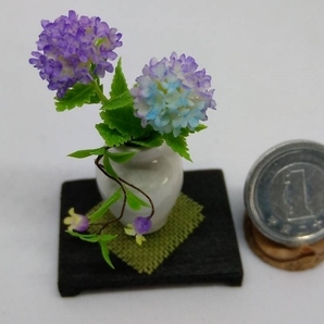 maco's miniature flower♪紫陽花・クレマチスの生け花♪の画像2