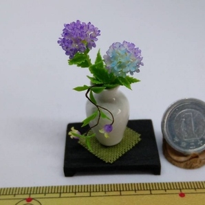 maco's miniature flower♪紫陽花・クレマチスの生け花♪の画像3