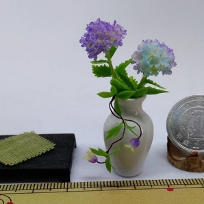 maco's miniature flower♪紫陽花・クレマチスの生け花♪の画像4