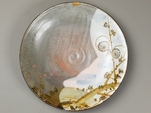 nf5d 乾山 梅絵 尺三寸大皿 38cm 飾り皿 盛り皿