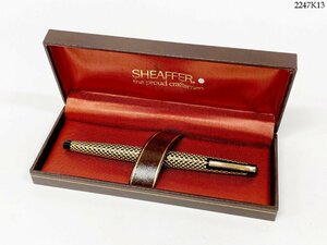 ★SHEAFFER シェーファー ペン先 585 14K AUST. ブラック×ゴールド 万年筆 筆記用具 ケース付き 2247K13-21