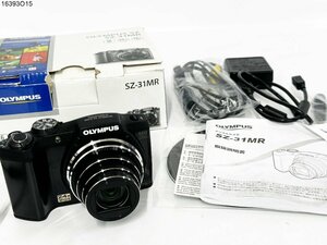 ★シャッターOK◎ OLYMPUS オリンパス SZ-31MR ブラック コンパクト デジタルカメラ 説明書 箱付 16393O15-10