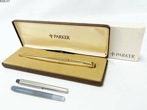 ★ PARKER パーカー MADE IN ENGLAND Q1 ゴールド インクカートリッジ・ケース・箱付き 万年筆 筆記用具 162G13-20