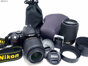 ★通電OK◎ Nikon D60 DX AF-S NIKKOR 18-55mm 1:3.5-5.6G 55-200mm 1:4-5.6G ED ニコン 一眼レフ デジタルカメラ ボディ レンズ 8865M15-9