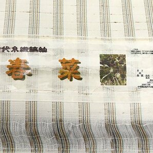 【和遊館】KTH536 ぜんまい入り古代京織縞「春菜」紬着尺の画像4