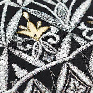 【和遊館】OFH753 仕立付！西陣織「藤本隆士」螺鈿ブラックダイヤ高級袋帯の画像5