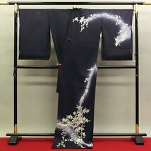 【和遊館】EHH340　夏物仕立付！超細密手刺繍『尾峨佐染繍』「五泉」駒絽訪問着　草花ぼかし_画像2