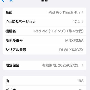 iPad Pro 11インチ Wi-Fi 256GB スペースグレイ 2022年モデル　第4世代