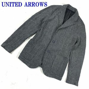 ユナイテッドアローズカジュアルテーラードジャケットUNITED ARROWS ポケット有 裏地無 透け感無 ポリエステル100％ グレーS C9585