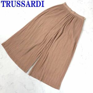 トラサルディ プリーツワイドパンツピンクベージュTRUSSARDI カジュアル ポケット無 裏地付き 42 C9768