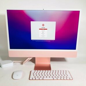 動作確認済み iMac 4.5K 24インチ (Mid 2021) Apple M1 8コア/8コアGPU/16GB/SSD 256GB ピンク MGPM3J/Aの画像1