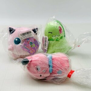 新品 ポケットモンスター ポケモン ほぺぴた ぬいぐるみ プリン チコリータ ブルー 3種 セット