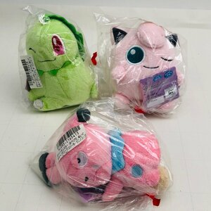 新品 ポケットモンスター ポケモン ほぺぴた ぬいぐるみ プリン チコリータ ブルー 3種 セット