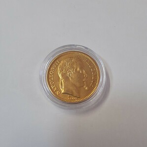 フランス 硬貨 古銭 ナポレオン三世 1865年 レジオンドヌール勲章 月桂樹 鷲 盾 20フラン 直径:約21mm 重量:約4.0gの画像5