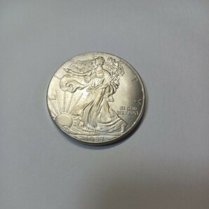 アメリカ 硬貨 ウォーキングリバティ 1987年 歩く自由の女神 ワンダラー イーグル コイン 直径:約39mm 重量:約31.0gの画像2