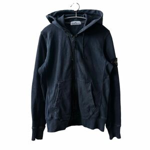 1円■STONE ISLAND ストーンアイランド　ジップアップ　パーカー　スウェット　トレーナー　ガーメントダイ　ネイビー　S メンズ R468